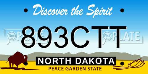 893CTT North Dakota License Plate