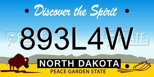 893L4W North Dakota License Plate