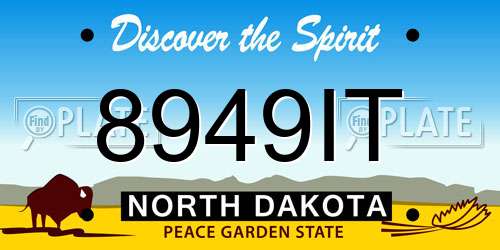 8949IT North Dakota License Plate