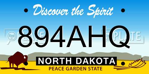 894AHQ North Dakota License Plate