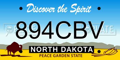 894CBV North Dakota License Plate