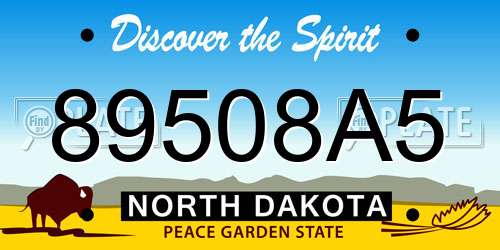 89508A5 North Dakota License Plate