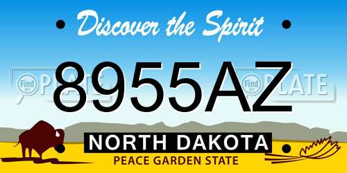 8955AZ North Dakota License Plate