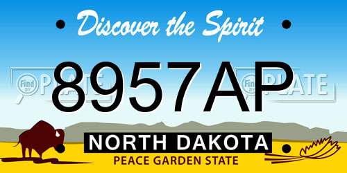 8957AP North Dakota License Plate