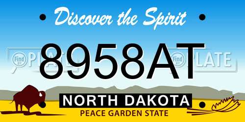 8958AT North Dakota License Plate