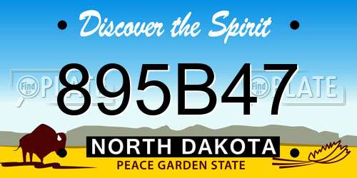 895B47 North Dakota License Plate