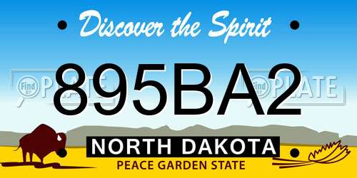 895BA2 North Dakota License Plate