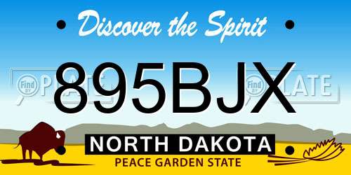 895BJX North Dakota License Plate