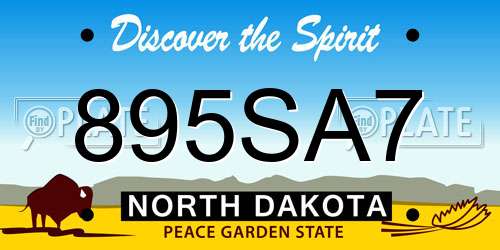 895SA7 North Dakota License Plate