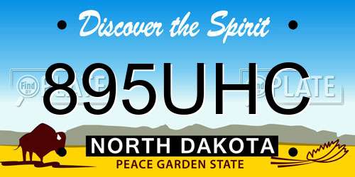 895UHC North Dakota License Plate