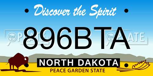 896BTA North Dakota License Plate