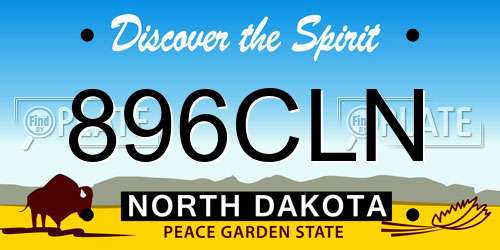 896CLN North Dakota License Plate