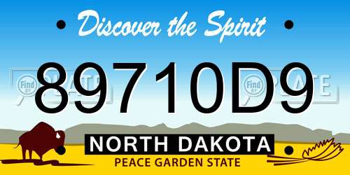 89710D9 North Dakota License Plate