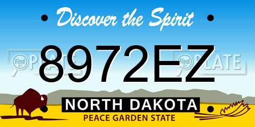 8972EZ North Dakota License Plate