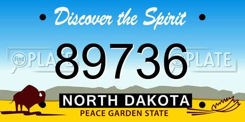 89736 North Dakota License Plate
