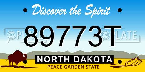 89773T North Dakota License Plate