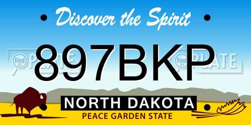 897BKP North Dakota License Plate