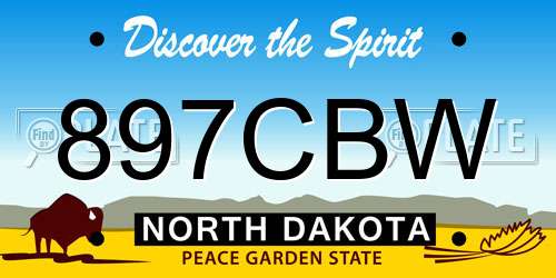 897CBW North Dakota License Plate