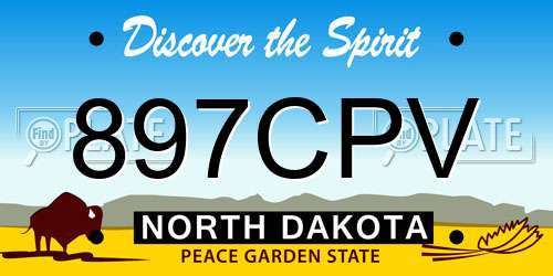 897CPV North Dakota License Plate