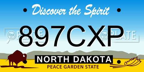 897CXP North Dakota License Plate