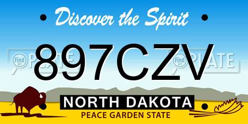897CZV North Dakota License Plate