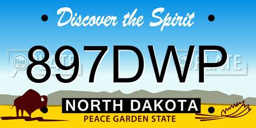 897DWP North Dakota License Plate