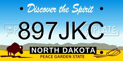897JKC North Dakota License Plate