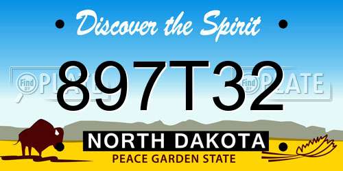 897T32 North Dakota License Plate