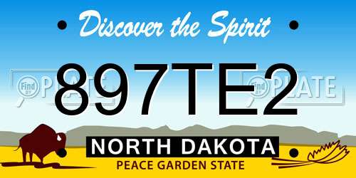 897TE2 North Dakota License Plate