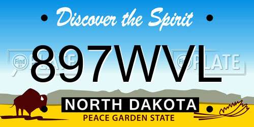 897WVL North Dakota License Plate