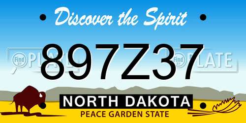 897Z37 North Dakota License Plate