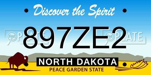 897ZE2 North Dakota License Plate