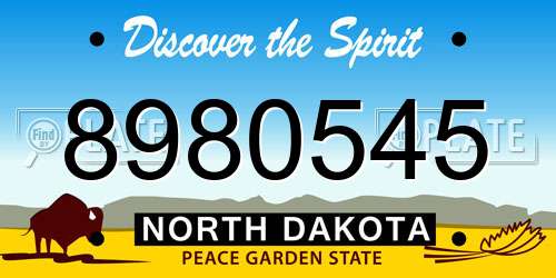 8980545 North Dakota License Plate