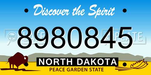 8980845 North Dakota License Plate