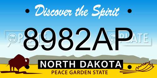 8982AP North Dakota License Plate