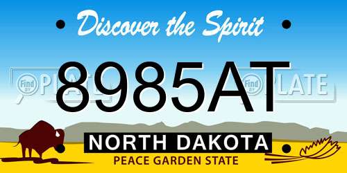 8985AT North Dakota License Plate