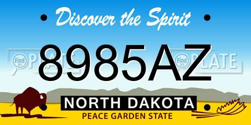 8985AZ North Dakota License Plate