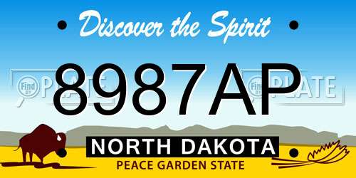 8987AP North Dakota License Plate