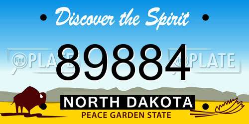 89884 North Dakota License Plate