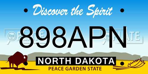 898APN North Dakota License Plate