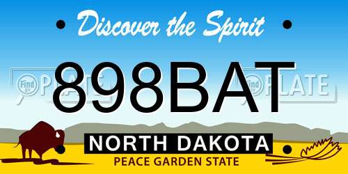 898BAT North Dakota License Plate