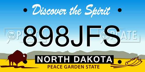 898JFS North Dakota License Plate