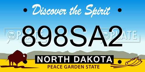 898SA2 North Dakota License Plate