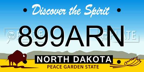 899ARN North Dakota License Plate
