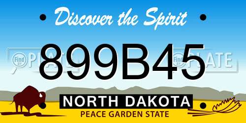 899B45 North Dakota License Plate