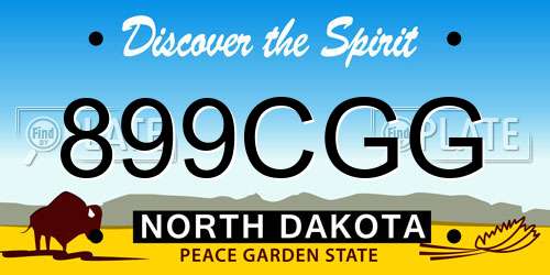 899CGG North Dakota License Plate