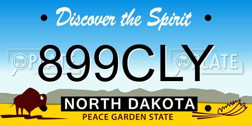 899CLY North Dakota License Plate