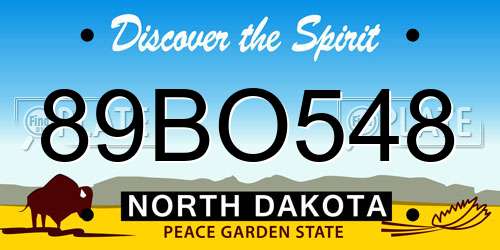 89BO548 North Dakota License Plate