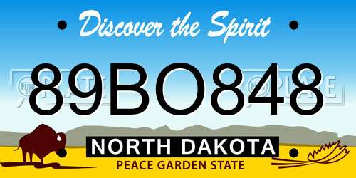 89BO848 North Dakota License Plate