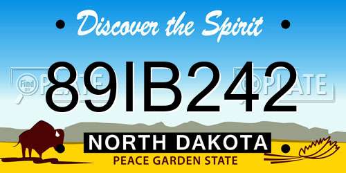 89IB242 North Dakota License Plate